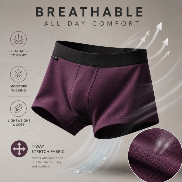 ADEN FOUR Mens Classic Maroon Trunk