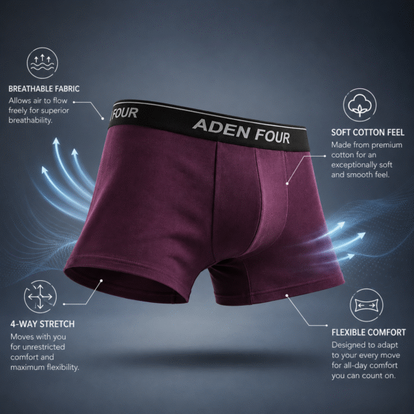 ADEN FOUR Mens Signature Maroon Trunk