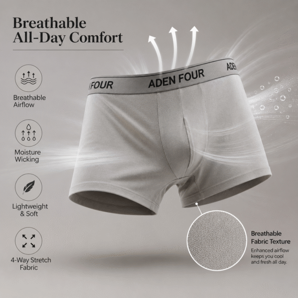 ADEN FOUR Mens Signature Grey Trunk