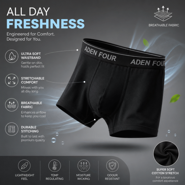 ADEN FOUR Mens Signature Black Trunk