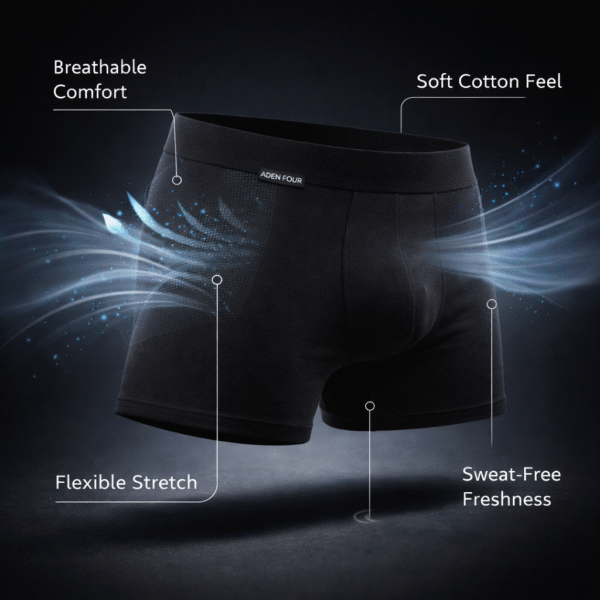 ADEN FOUR Mens Classic Black Trunk